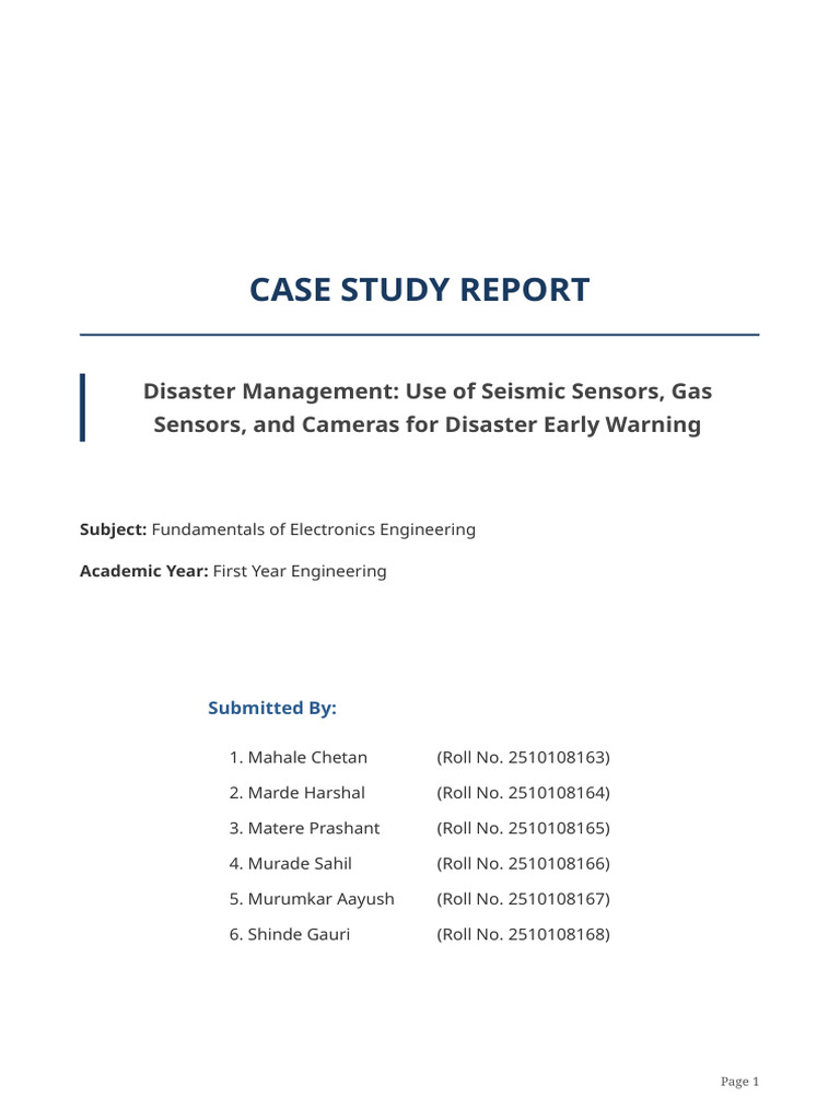 Disaster_Management_Electronics_Case_Study | PDF | Sensor | Accelerometer
