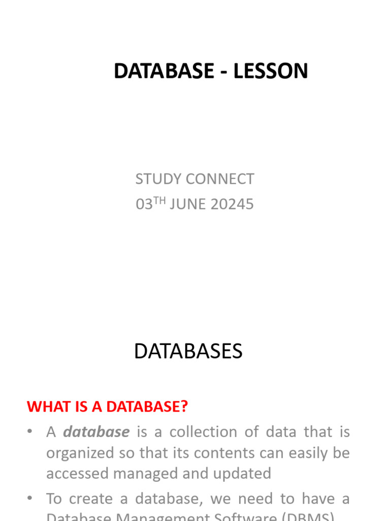DataBase Lesson - 2025 | PDF | Databases | Computer Science