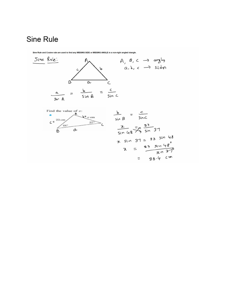 Non-right Angled Trigonometry | PDF