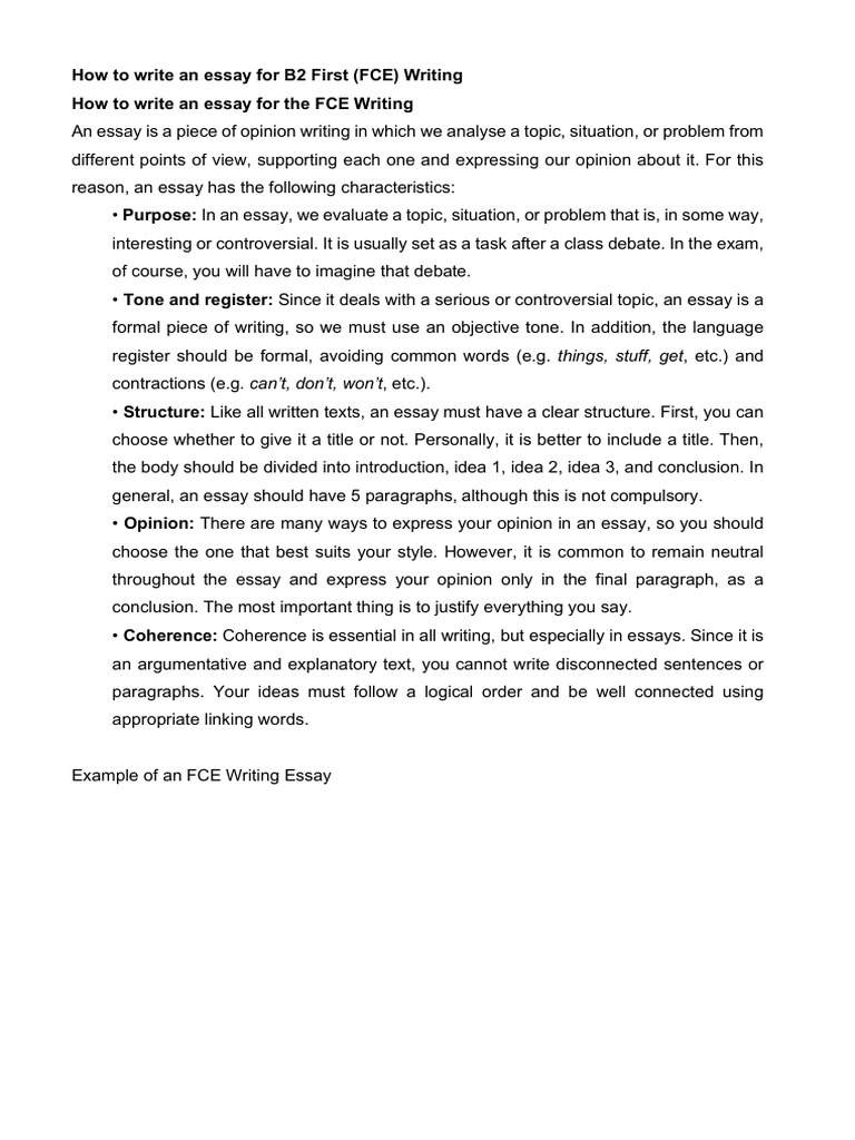 How to write an essay PART 1 for B2 First | PDF | Essays | Human ...