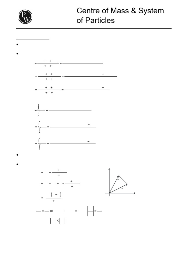 Centre of Mass & System of Particles Formula Sheet | PDF | Collision ...