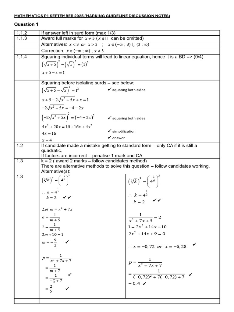 2025 G12 EC P1_V1 Sept Memo Additional Marking Notes | PDF | Function ...