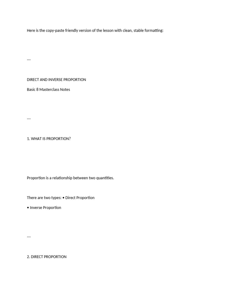 Direct and Indirect Proportion | PDF