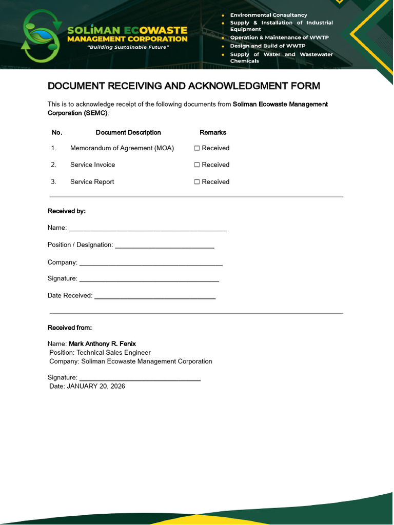 South Supermarket Receiving Form | PDF