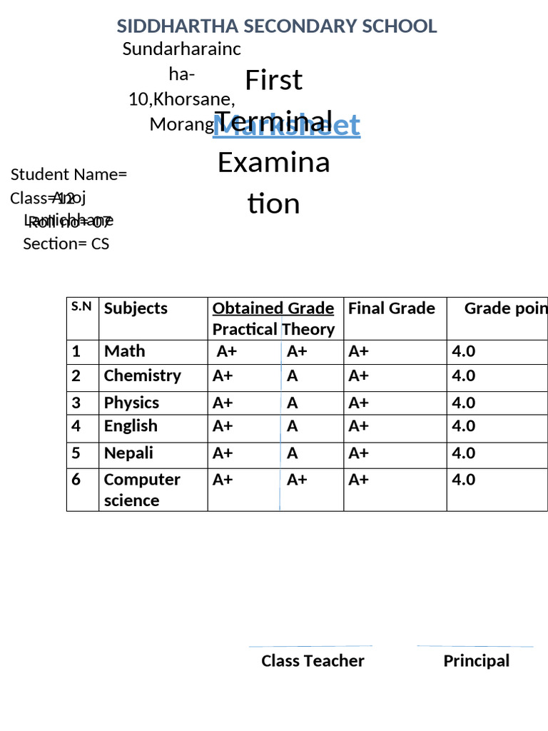 Marksheet (1) | PDF