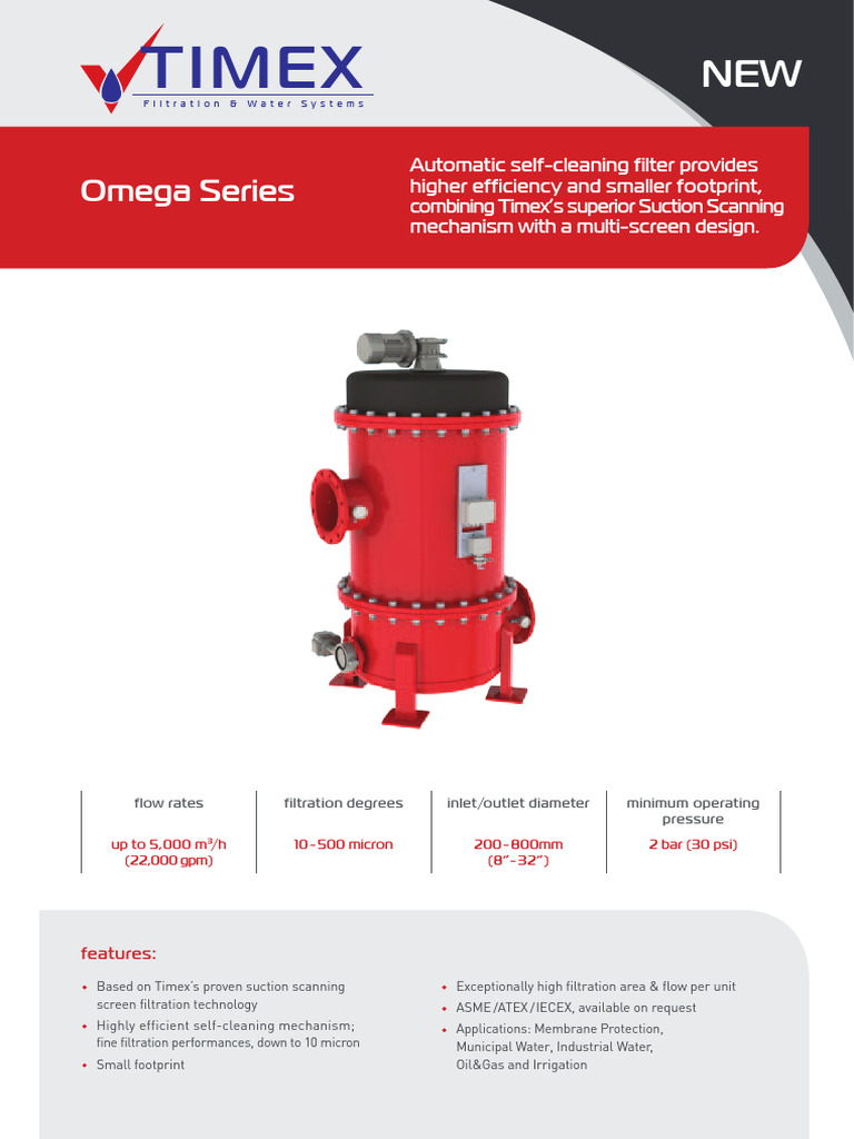 33.OMEGA Series Automatic Filters Catalogue | PDF | Filtration | Valve