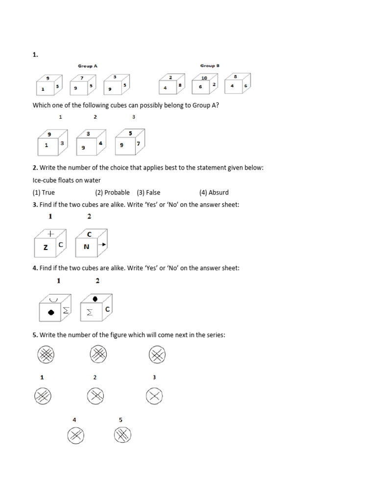 OIR Question Paper Sets 0.3 | PDF