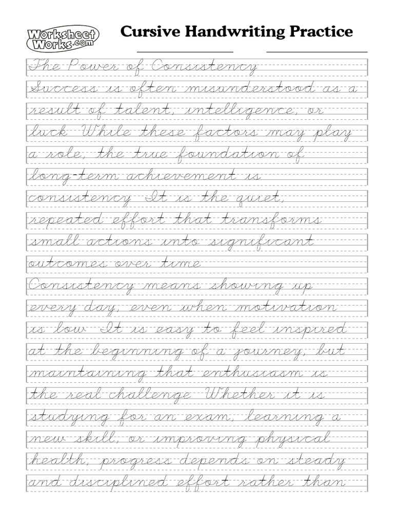 WorksheetWorks Cursive Handwriting Practice 3 | PDF