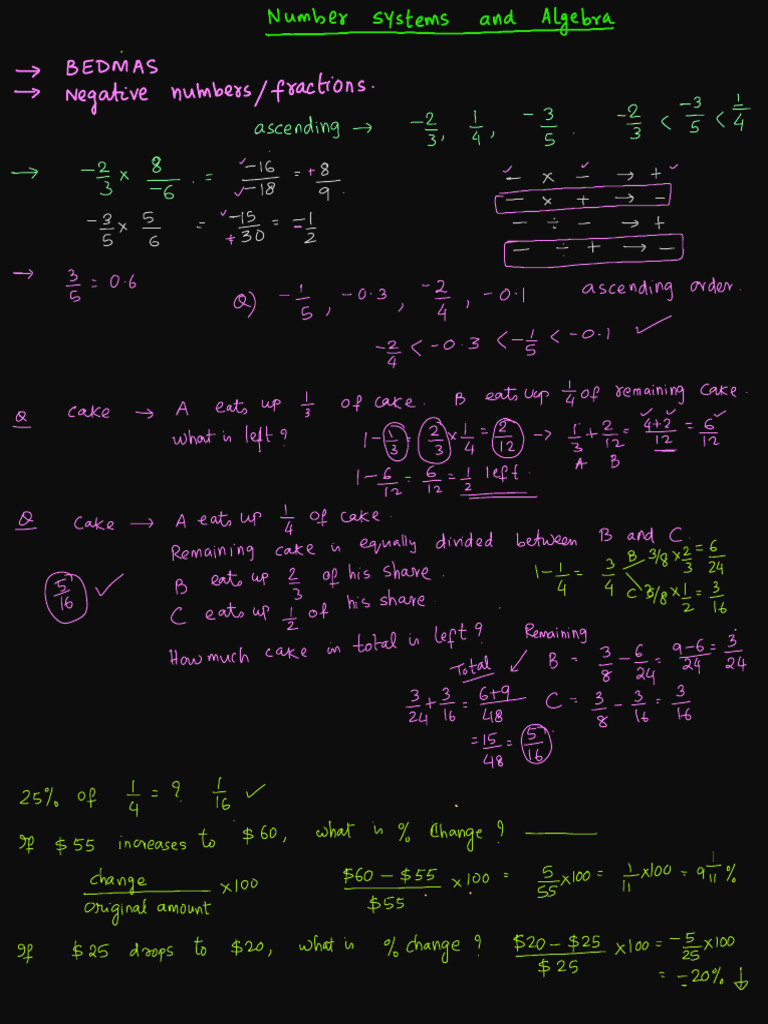 Algebra Notes - 1 | PDF