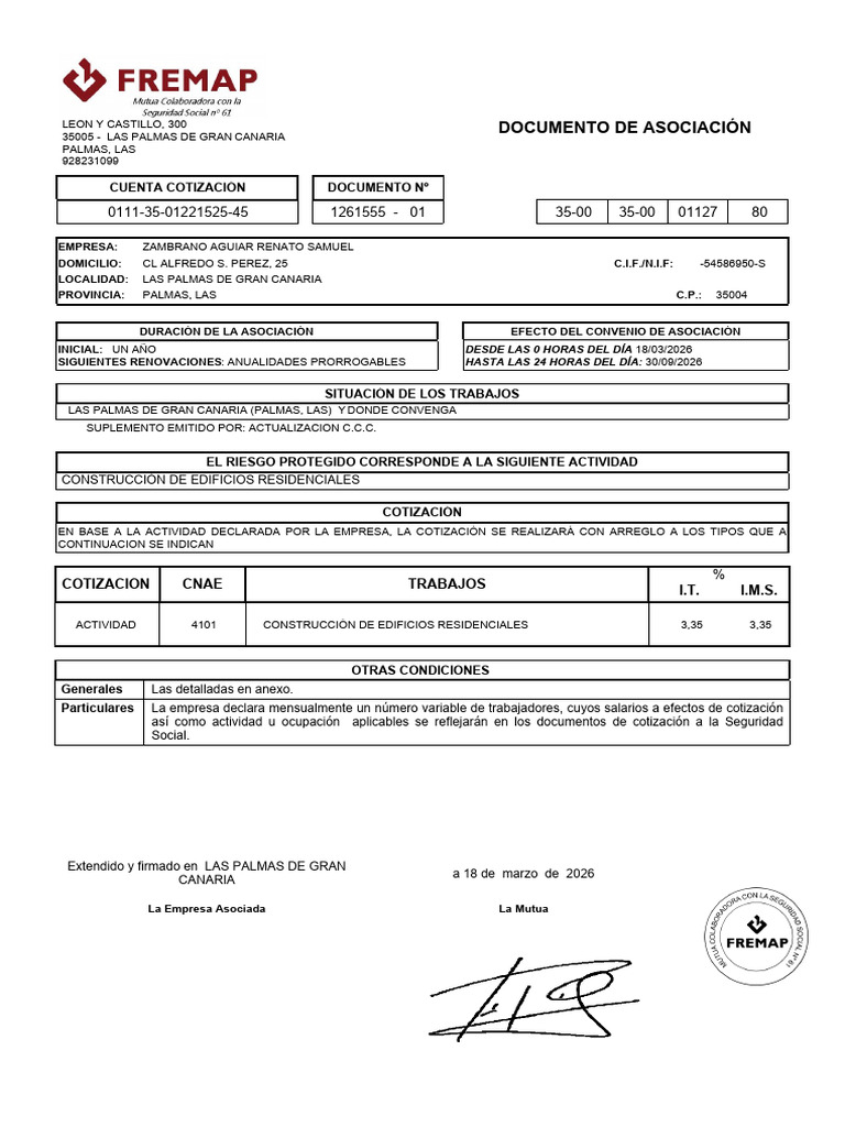 Docum. Asociación Mutua - FREMAP | PDF | Privacidad de la información ...