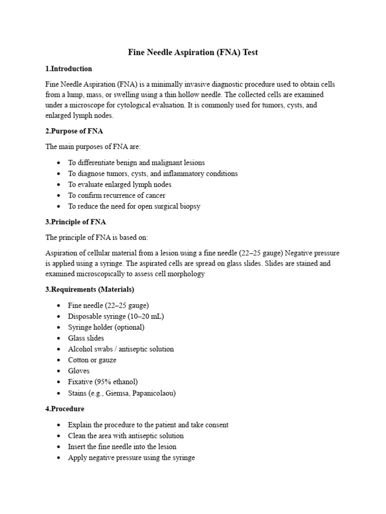 FNA Test by Kashif Ali | PDF