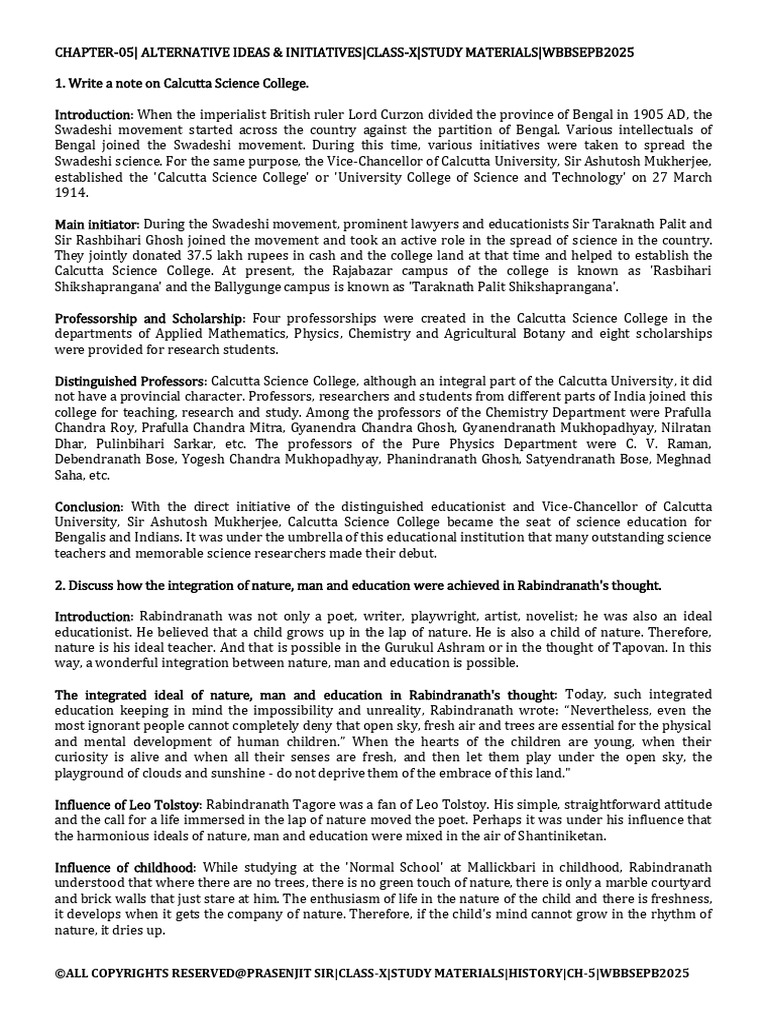 Chapter-5 History Study Materials 2025 | PDF
