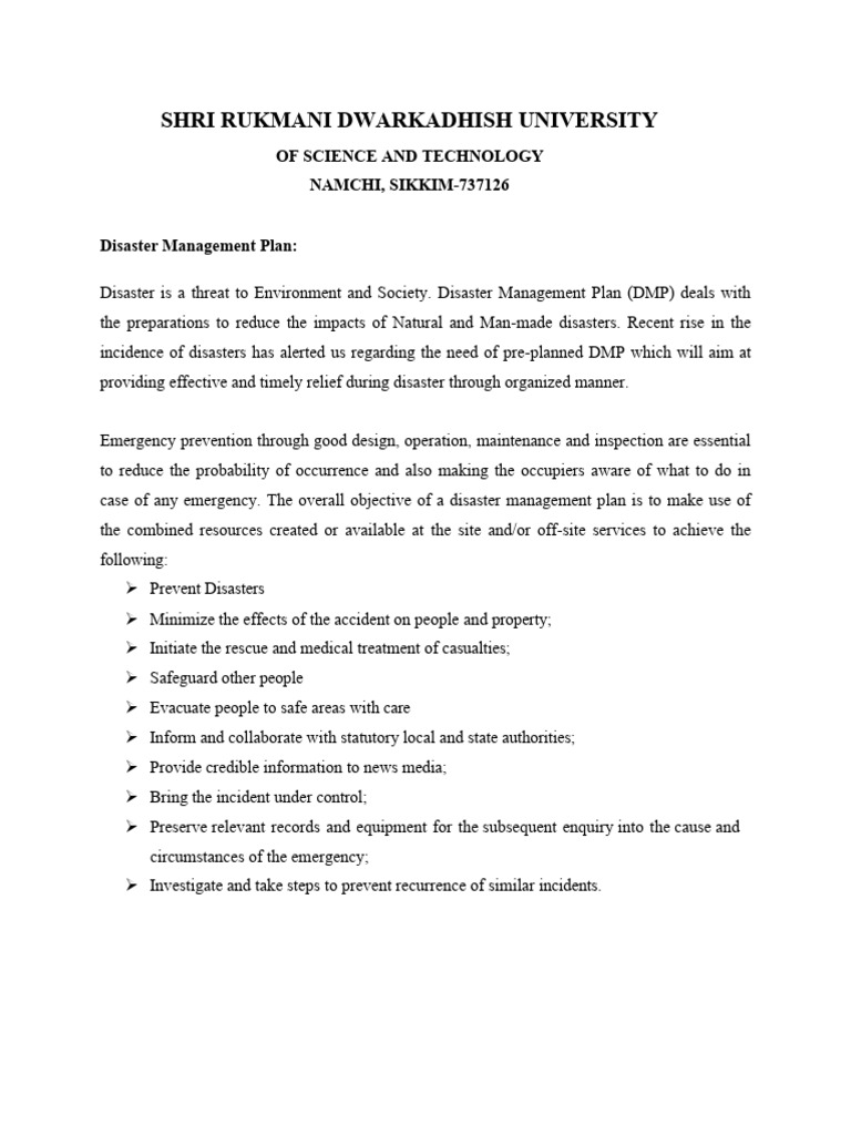 Disaster Management Plan | PDF | Emergency Management | Lightning