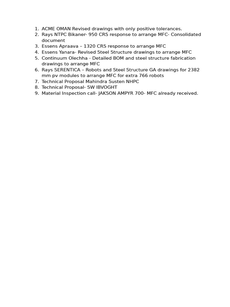 Pending Important Tasks | PDF