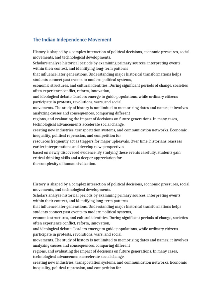 History Doc 3 the Indian Independence Movement | PDF | Revolutions ...