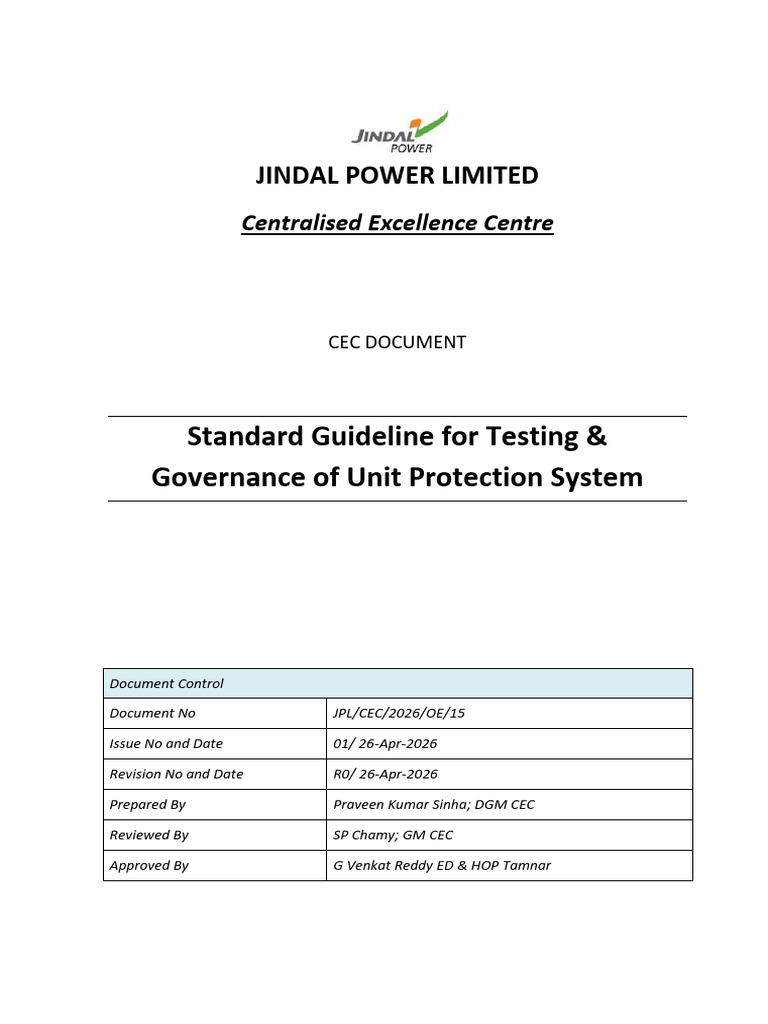 15.Standard Guideline for Testing & Governance of Unit Protection ...