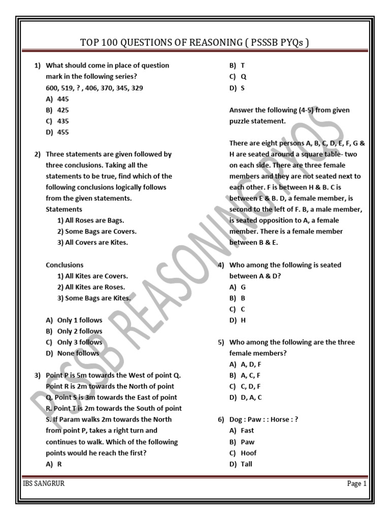 100 resoning | PDF