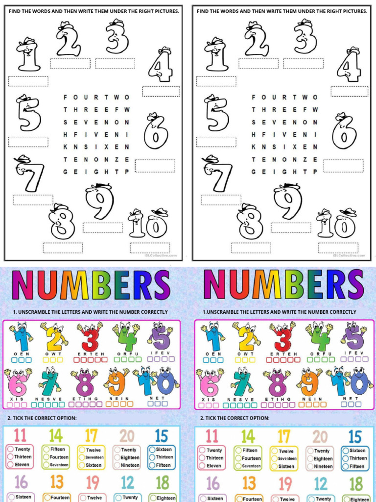 Printable Worksheets Numbers and Alphabet | PDF