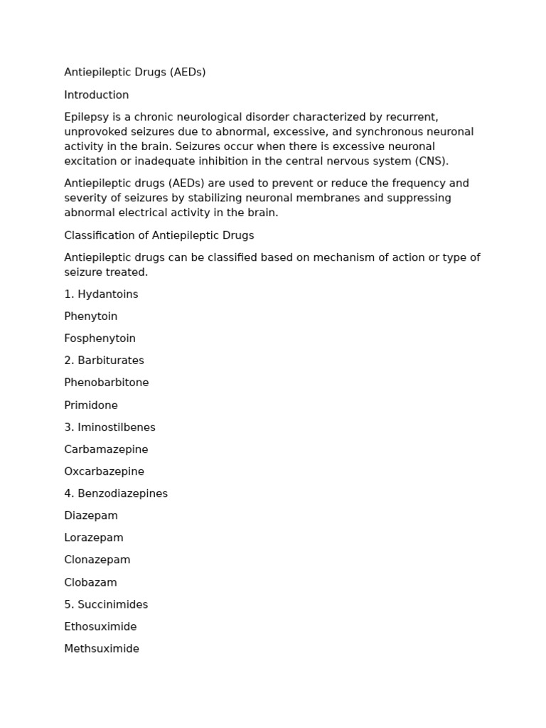 antiepileptic drugs (1) | PDF | Epilepsy | Neurotransmitter