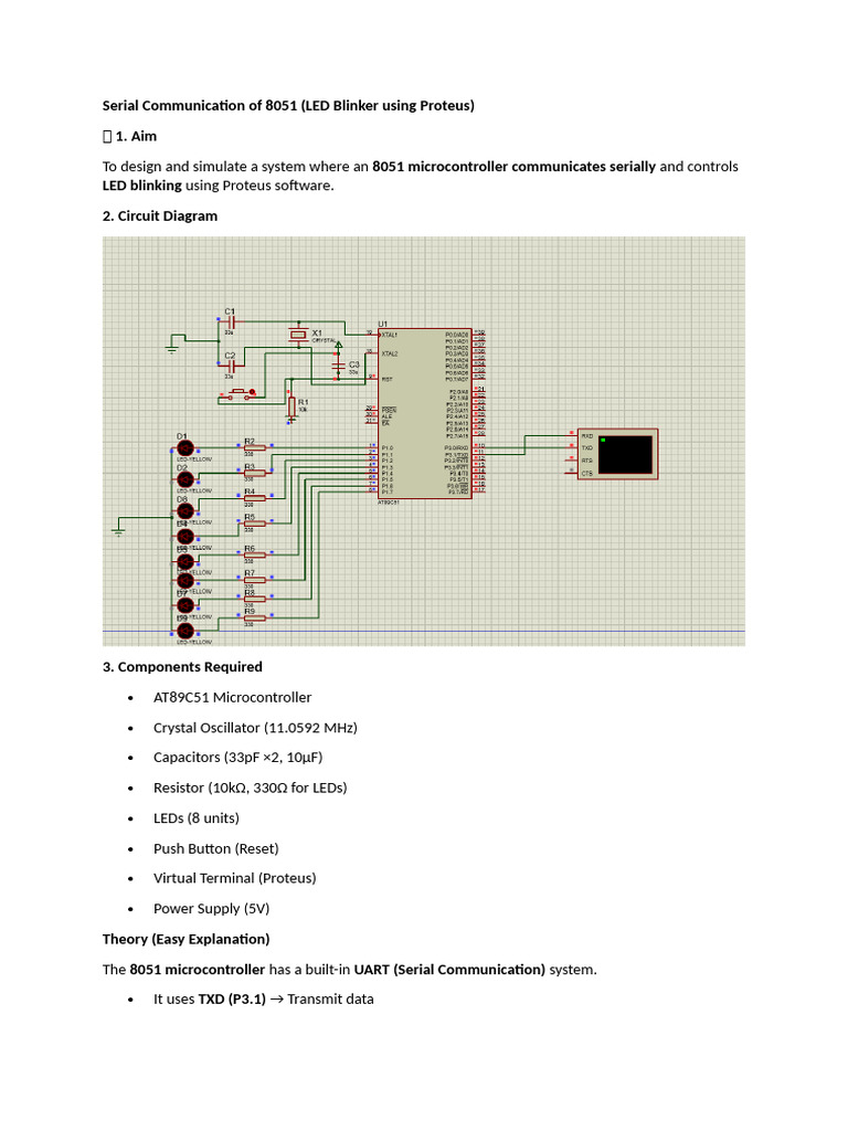 Serial Communication of 8051 | PDF