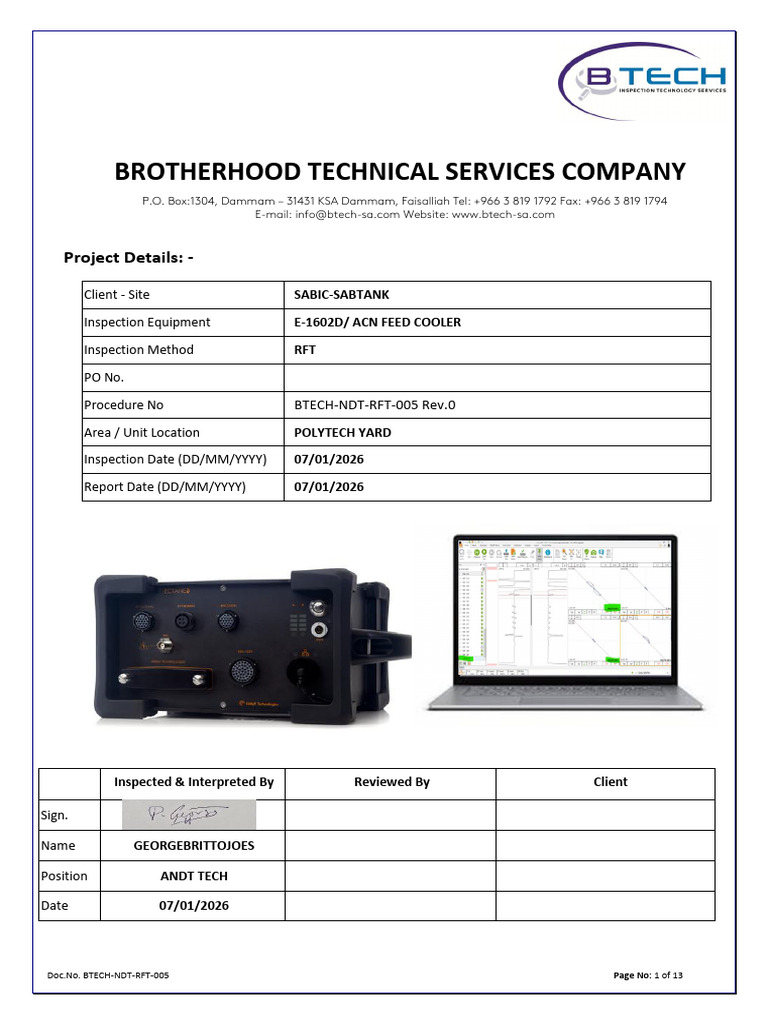 Btech Andt RFT e 1602 Report | PDF | Applied And Interdisciplinary ...