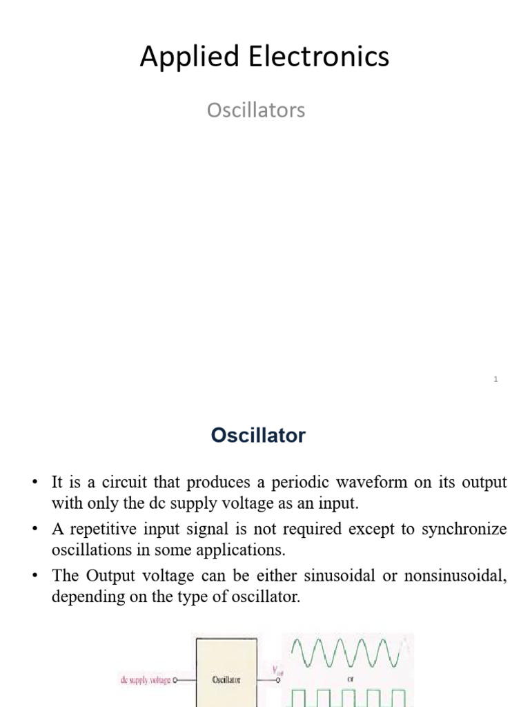 9(1) Oscillators | PDF | Electronic Oscillator | Amplifier