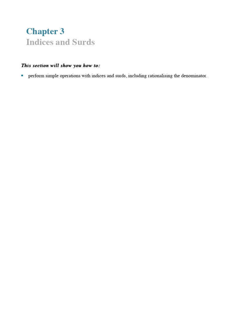Indices and Surds | PDF | Circle | Rational Number