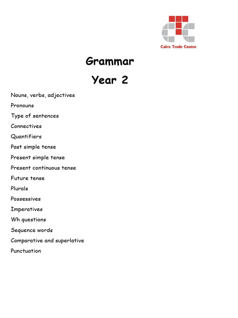 Year 2 Grammar Sheets | PDF | Adjective | Noun