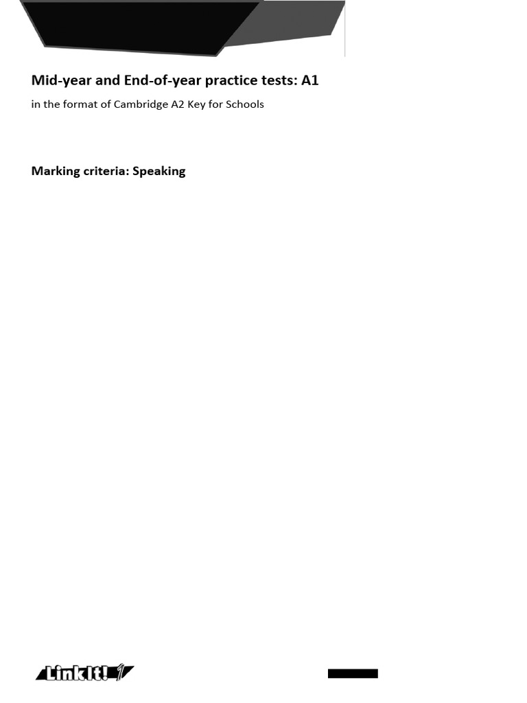 LI L1 Practice Tests Marking Criteria Speaking | PDF | Communication ...