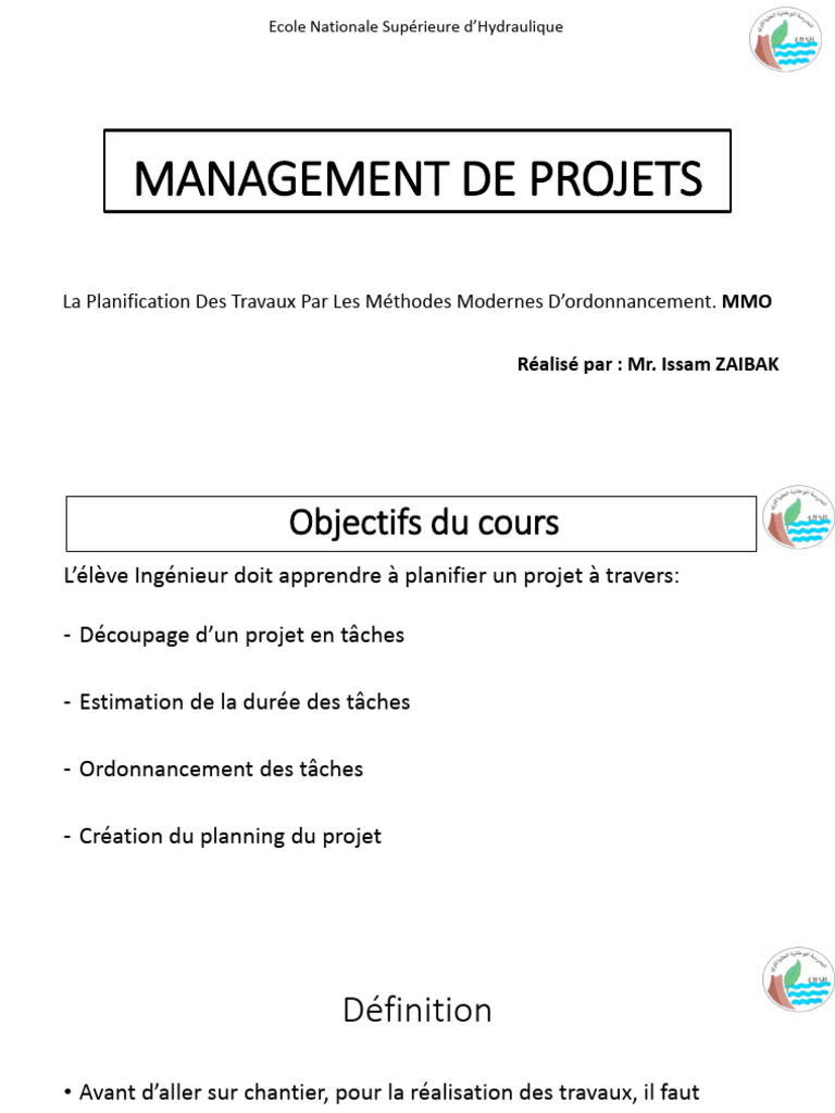 COURS1MDP_2 | PDF | Planification | Gestion de projet