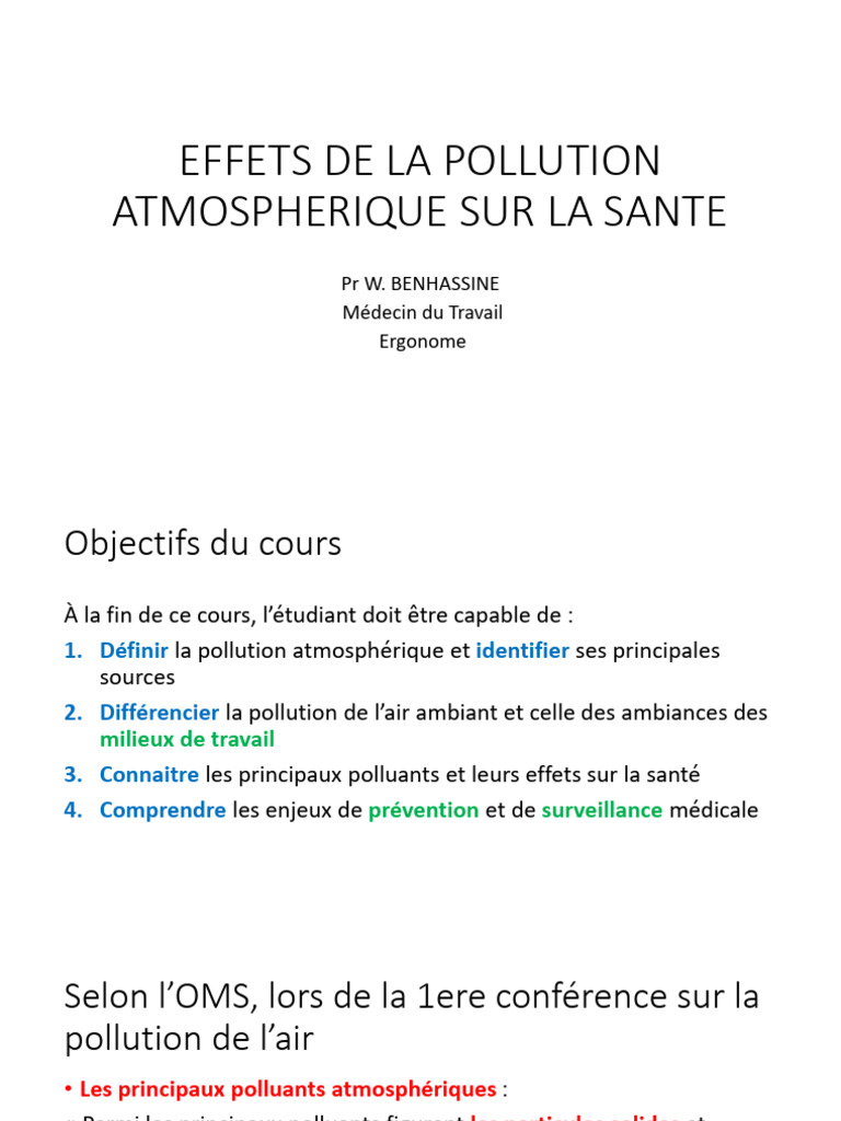 Effets de La Pollution Atmospherique Sur La Sante 2025 | PDF ...