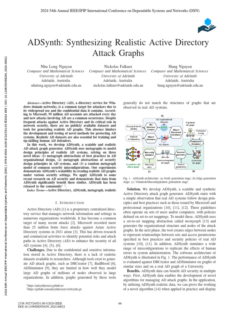 ADSynth Synthesizing Realistic Active Directory Attack Graphs | PDF ...