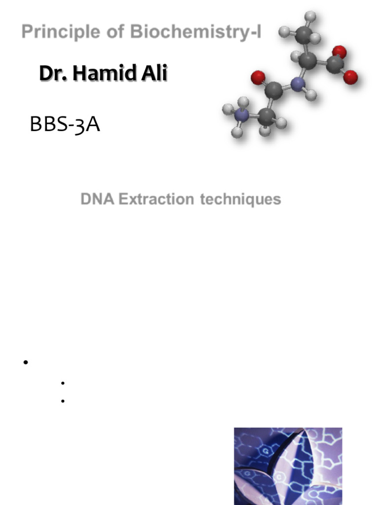 DNA Extraction Overview | PDF | Lysis | Precipitation (Chemistry)