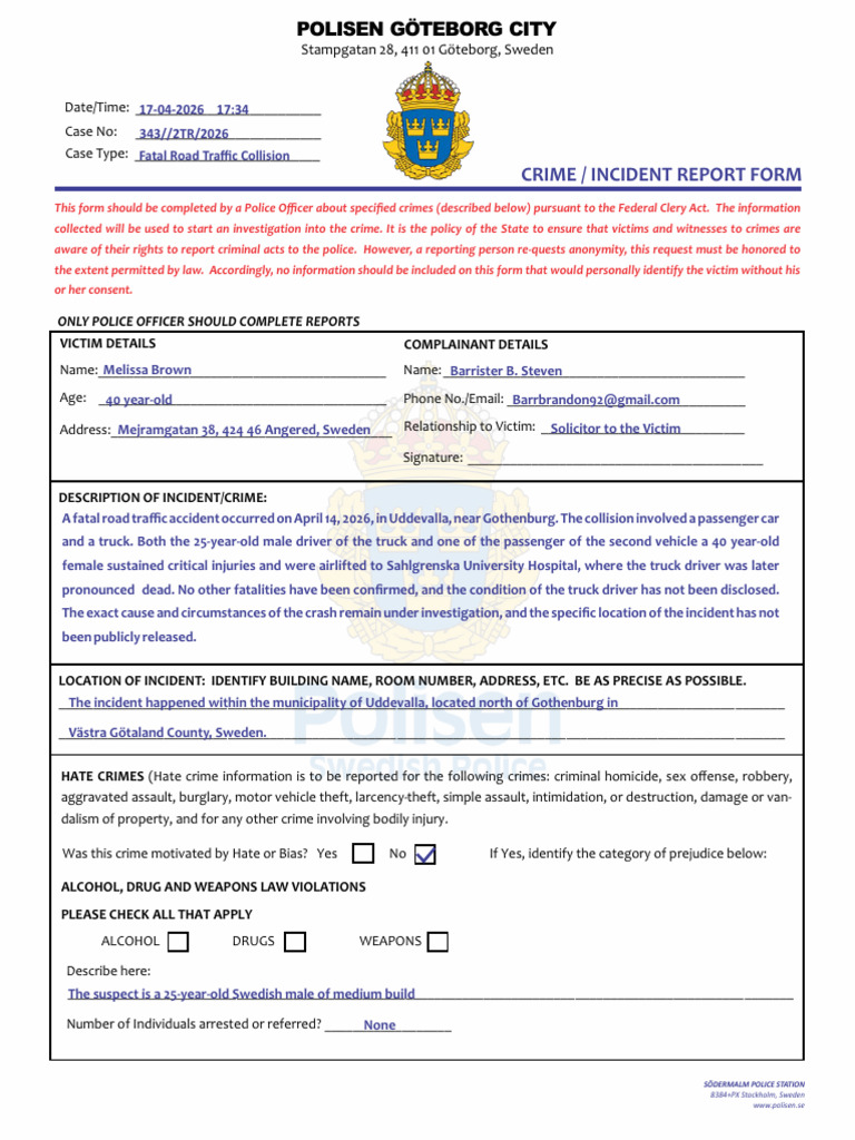 Crime Incident Report Form | PDF | Crimes | Crime & Violence
