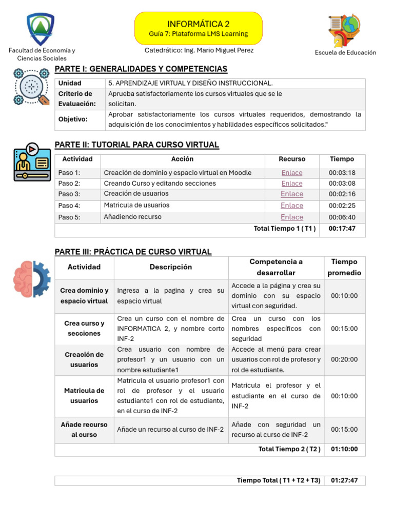 Guia #8 INF2 | PDF | Cognición | Pedagogía