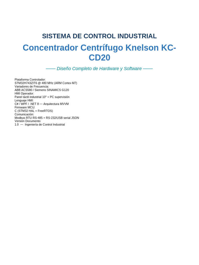 Knelson KC CD20 Control System | PDF | Scada | Ingeniería Informática