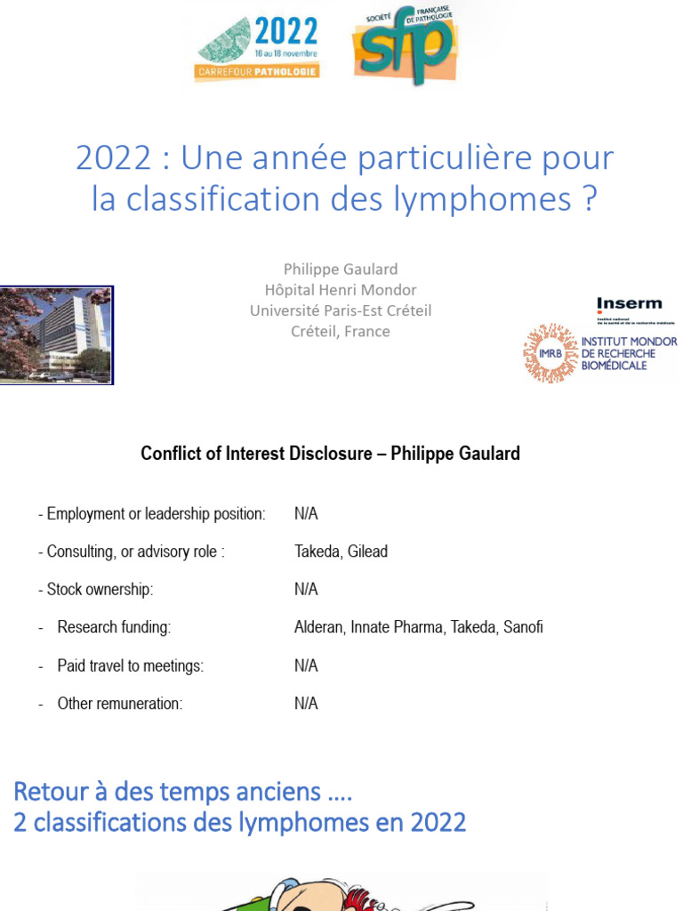 Carrefour Classifications Lymphomes 2022 PG Final | PDF | Lymphocyte ...