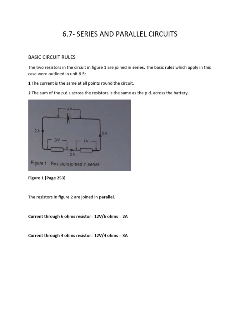 Physics - Section 6 (Unit 6.7 Notes) | PDF | Series And Parallel ...