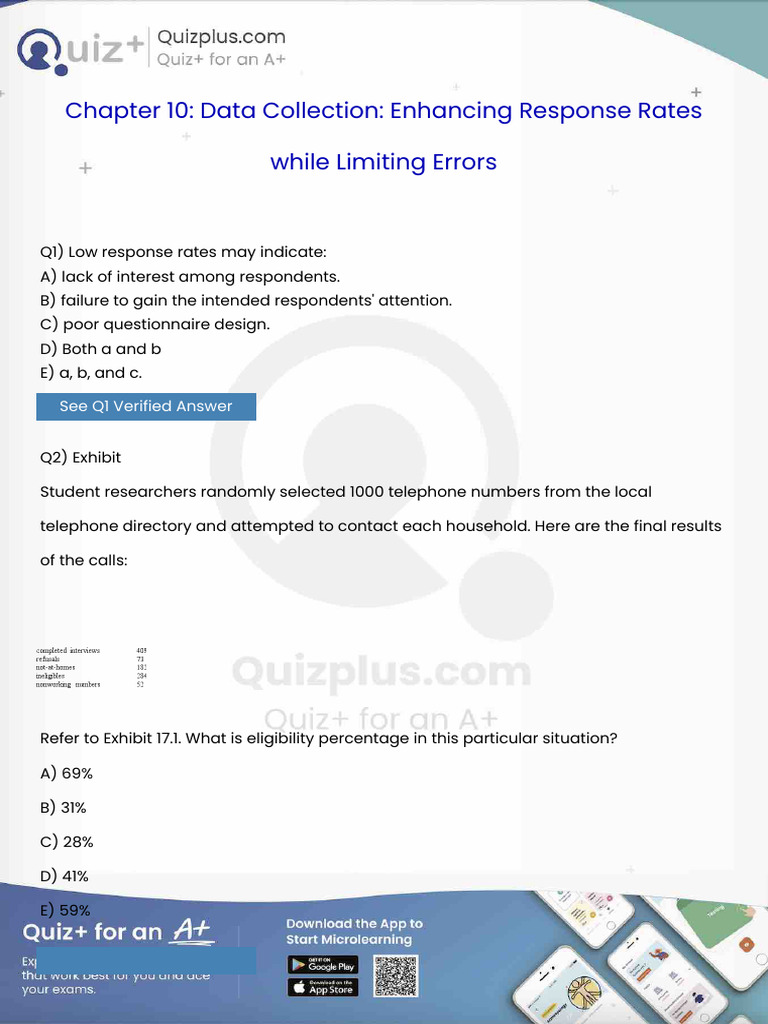 Low Response Rates May Indicate | PDF | Sampling (Statistics) | Survey ...