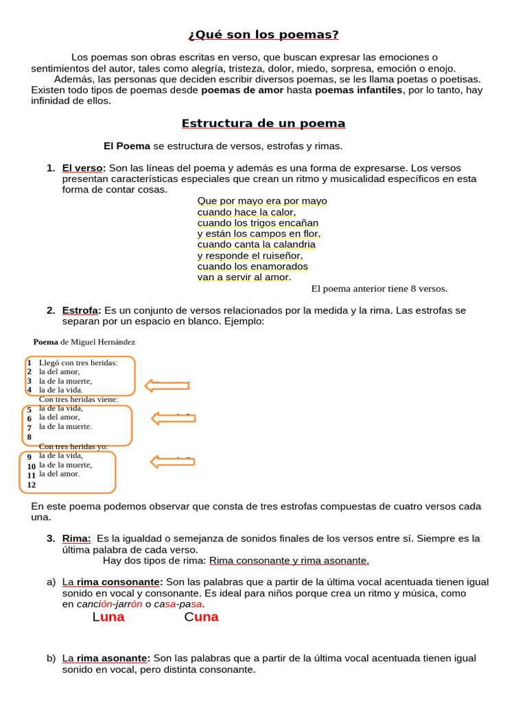 Guía de Rima, Estrofa y Verso | PDF | Rima | Poesía