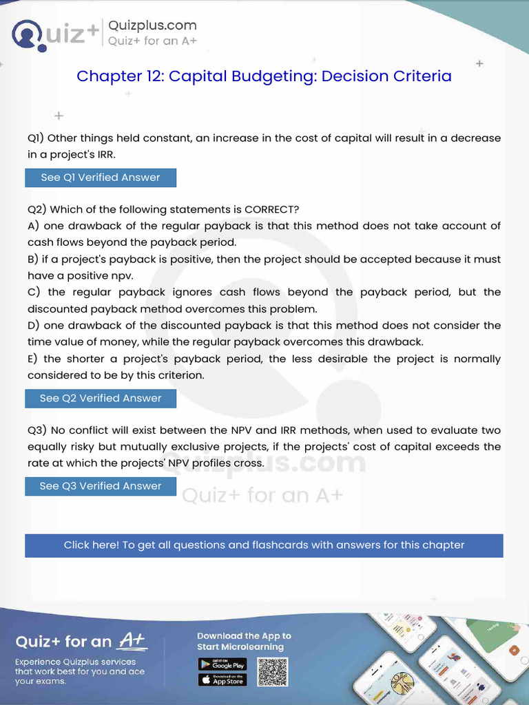 Other Things Held Constant an Increase in the Cost of Capital Will ...