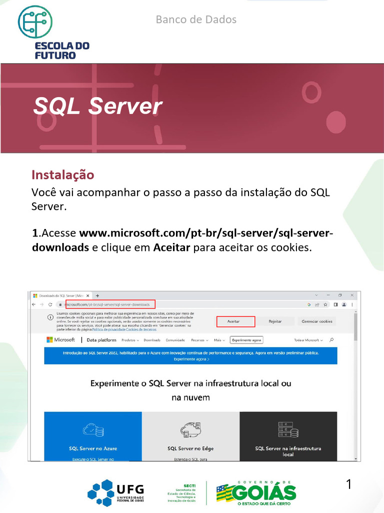 BancoDados_InstalacaoSQLServer | PDF | Microsoft SQL Server | Bancos de ...