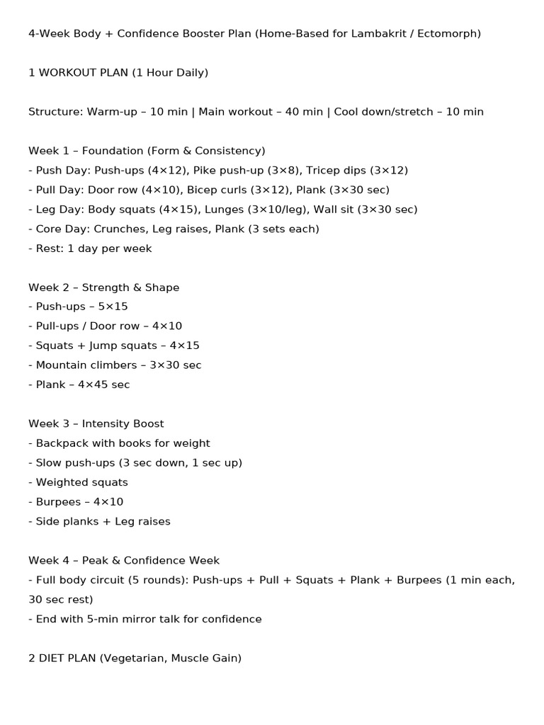 Body Confidence Booster Plan | PDF