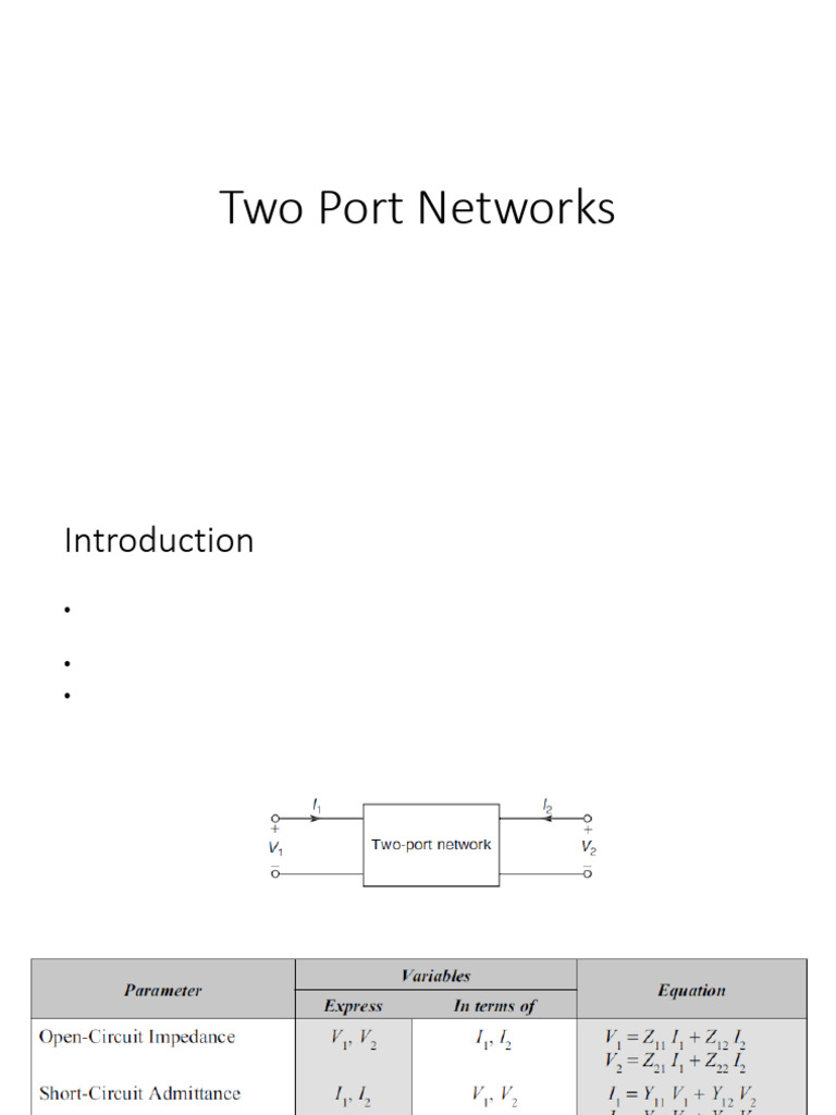 Two Port Networks | PDF