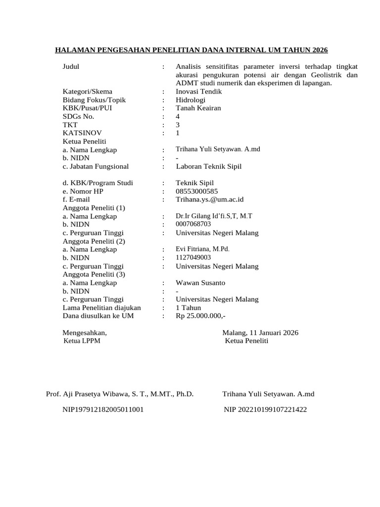 FIX Lembar Pengesahan Geolisik | PDF