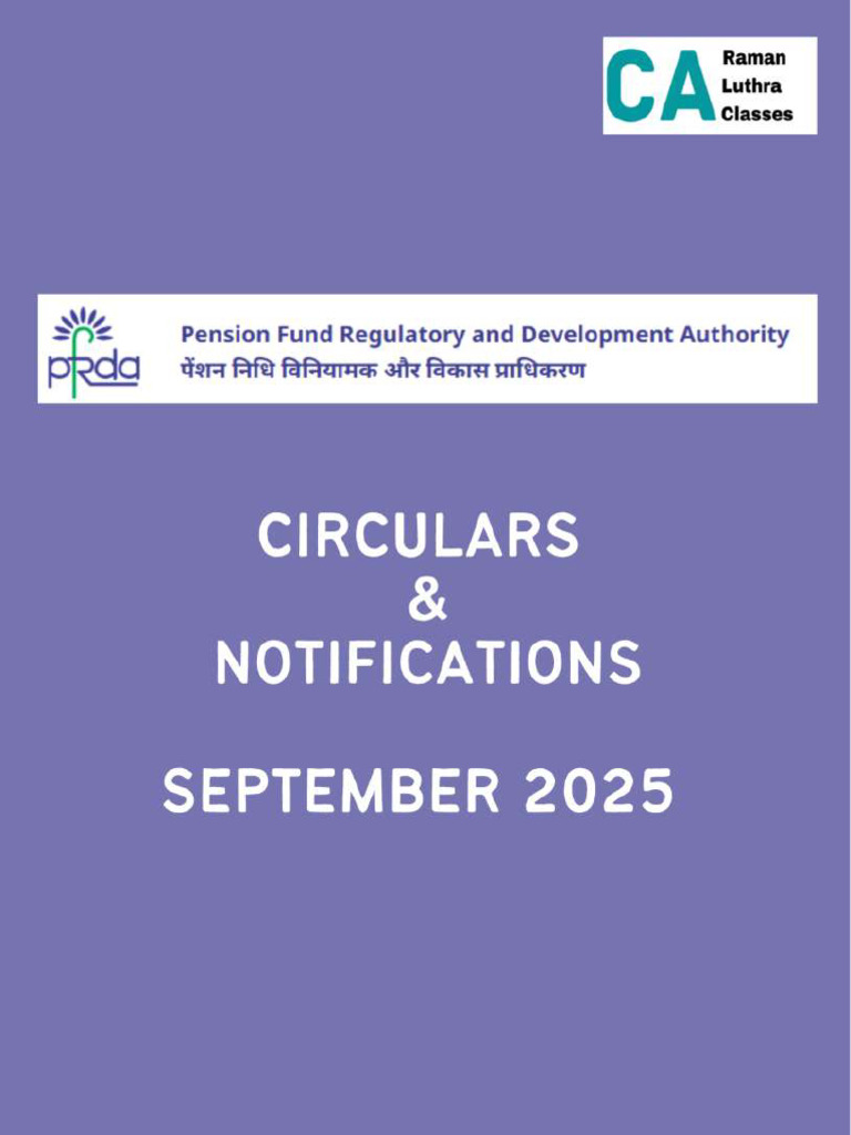 PFRDA Circulars and Notification Sept'25 | PDF | Computer Security ...