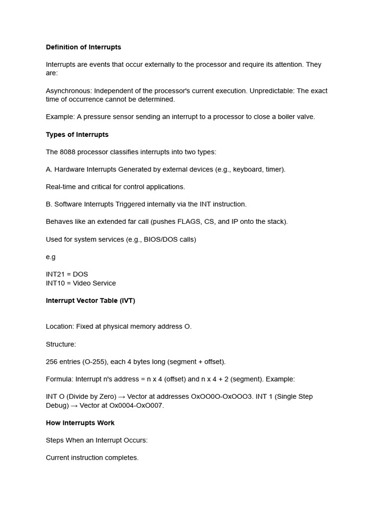Software Interrupts(COAL) (1) | PDF