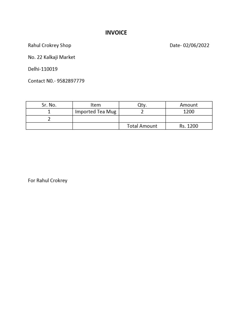 Tea Invoice | PDF