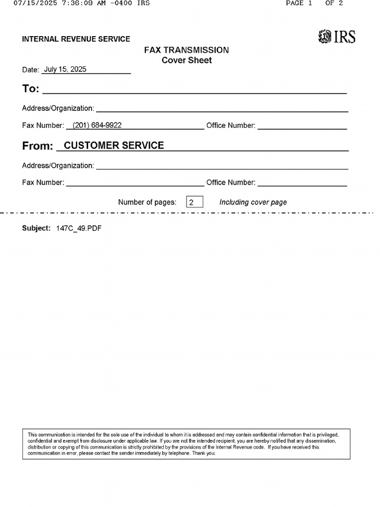 FaxConfirmation-238 | PDF