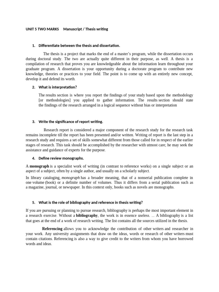 UNIT 5 TWO MARKS Manuscript | PDF